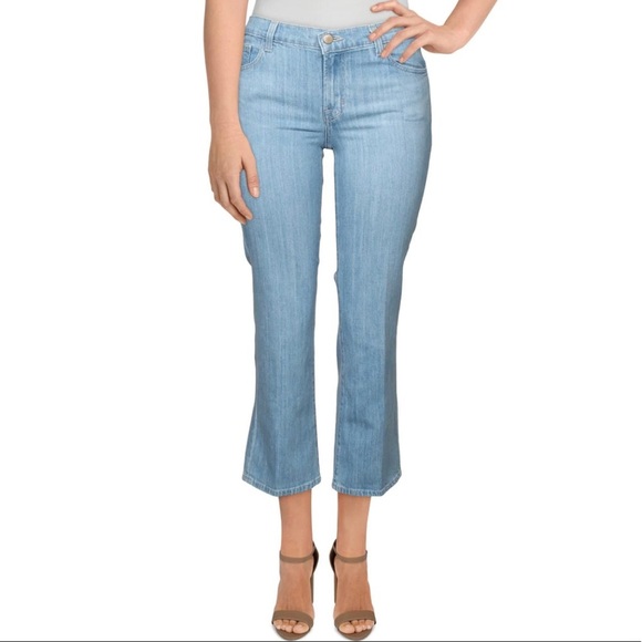NWT J Brand Women’s Light Blue Selena Mid-Rise Flare Cropped Jeans Stratocast - Picture 1 of 11